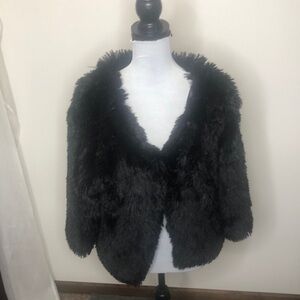 Ladies fuax fur over coat size small